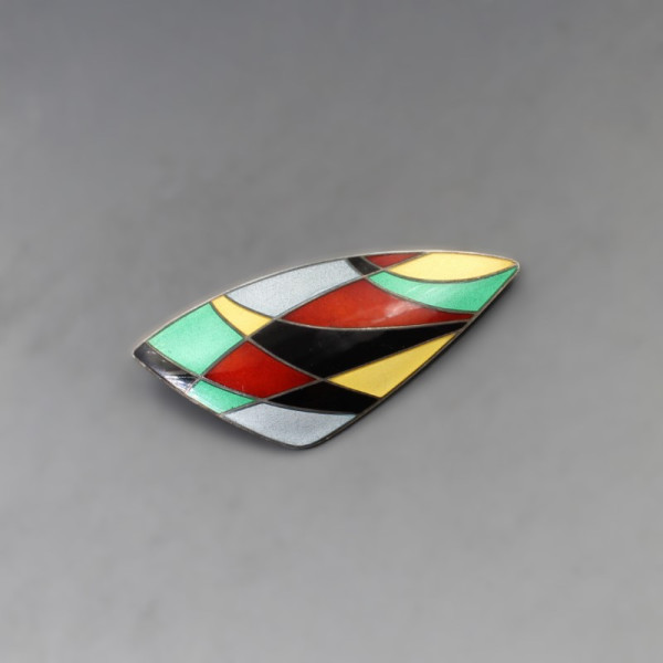 Anton Michelsen silver and enamel brooch